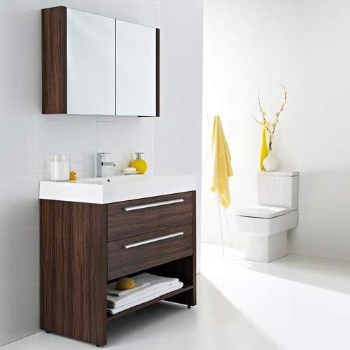 Ultra Harbour Complete Bathroom Furniture Pack With Volt Tap (Walnut).