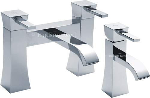 Hudson Reed Harmony Basin Mixer & Bath Filler Tap Set (Chrome).