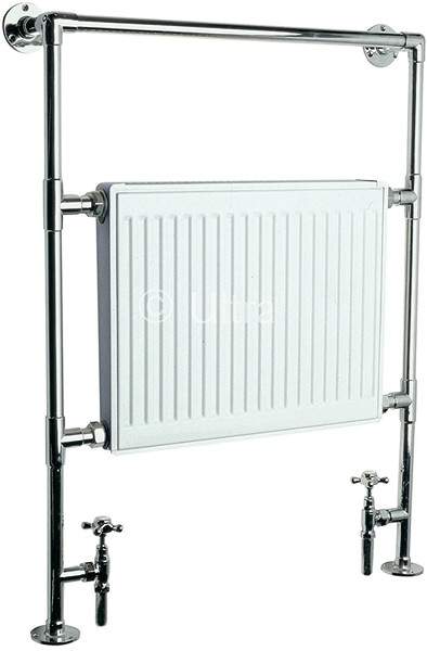 Ultra Radiators Islington Heated Towel Rail (Chrome & White). 640x920mm.