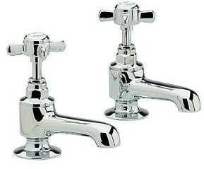 Nuie Beaumont Heavy Pattern Bath taps (Pair, Chrome)