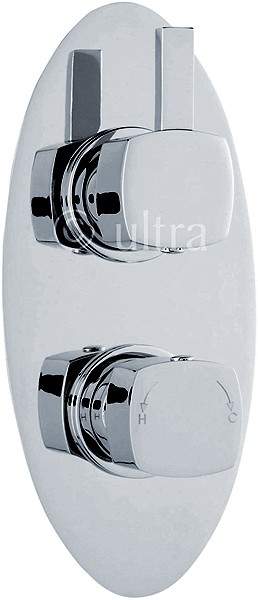 Ultra Muse Twin Concealed Thermostatic Shower Valve (Chrome).