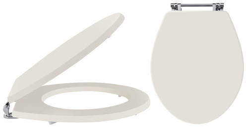 Old London Furniture Carlton Soft Close Toilet Seat, Chrome Hinges (Ivory).