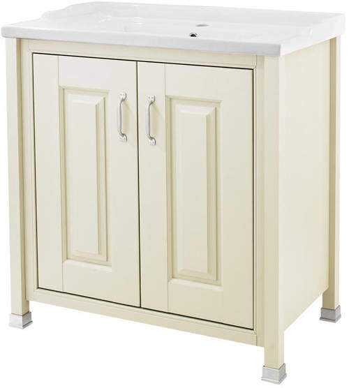 Old London Furniture Vanity Unit & Ceramic Basin 800mm (Ivory).