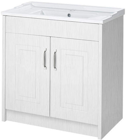 Old London York Vanity Unit & Ceramic Basin 800mm (White).