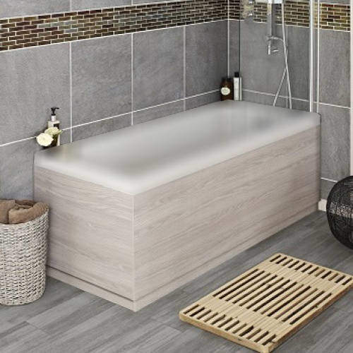 Hudson Reed Horizon Side & End Bath Panel Pack (White Oak, 1700x750mm).