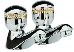 Ultra Contour Bath taps chrome & gold  (pair, ceramic valves)