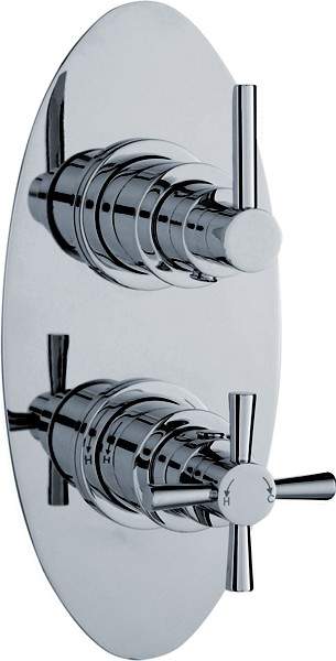 Ultra Pixi Twin Concealed Thermostatic Shower Valve (Chrome).