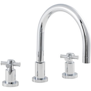 Ultra Maine X head 3 tap hole deck mounted bath mixer