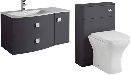 HR Sarenna Bathroom Furniture Pack 2 (LH, Graphite)