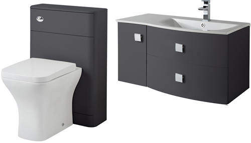 HR Sarenna Bathroom Furniture Pack 3 (RH, Graphite)