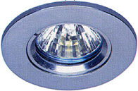 Lights Mains 240V polished chrome halogen downlighter with lamp.