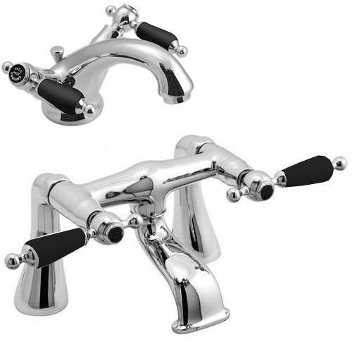 Vado Kensington Basin Mixer & Bath Filler Tap Pack (Chrome & Black).