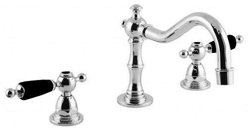 Vado Kensington 3 Hole Basin Mixer Tap (Chrome & Black).