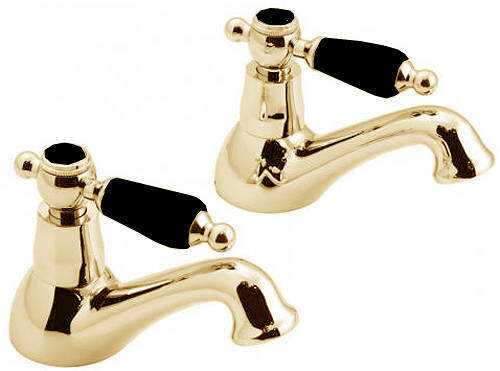 Vado Kensington Pillar Bath Taps (Gold & Black).