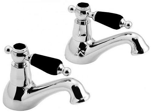 Vado Kensington Pillar Bath Taps (Chrome & Black).