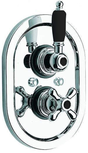 Vado Westbury Thermostatic Shower Valve (Chrome & Black, 3/4").