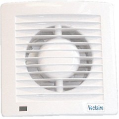 Vectaire Slim Line Axial Extractor Fan, Infra Red With Timer. 100mm (White).