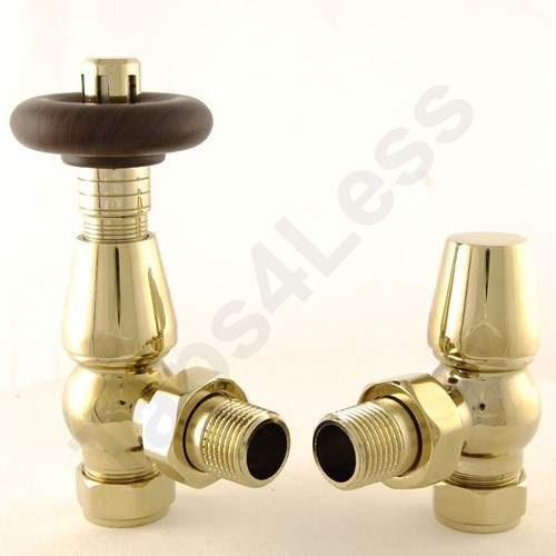 Crown Radiator Valves Thermostatic Angled Radiator Valves (Brass).