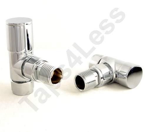 Crown Radiator Valves Milan Angled Radiator Valves (Chrome).