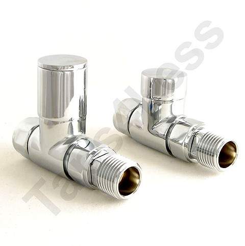 Crown Radiator Valves Milan Straight Radiator Valves (Chrome).