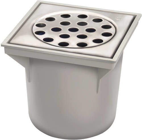 Waterworld Square Shower Gully With Bottom Outlet (200x200).