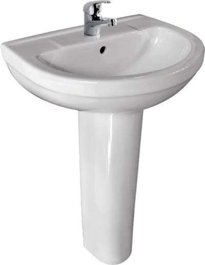 XPress Curv Basin & Pedestal (1 Tap Hole).  Size 510x410mm.