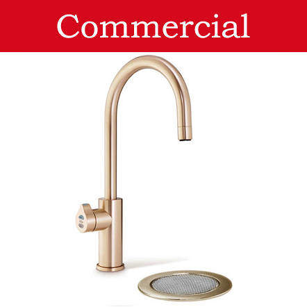 Zip Arc Design Filtered Boiling Water Tap & Font (41 - 60 People, Brushed Rose Gold).