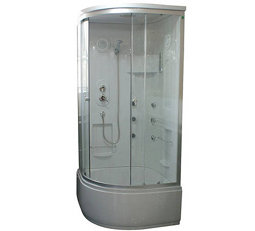 Larger image of Crown Quadrant Steam Shower Cubical. 900x900mm.