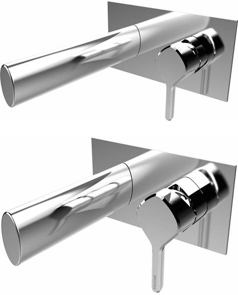 Larger image of Bristan Flute Wall Mounted Basin & Bath Filler Tap Pack (Chrome).