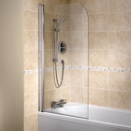 Larger image of Bristan Java 1 Panel Bathscreen (Left Handed, Silver).