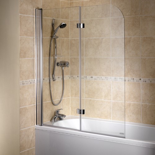 Larger image of Bristan Java 2 Panel Bathscreen (Left Handed, Silver).