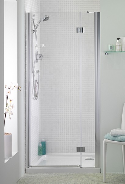 Larger image of Bristan Java 800mm Hinged Shower Door (Silver).