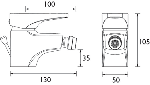 Technical image of Bristan Jute Basin & Bidet Tap Pack (Chrome).