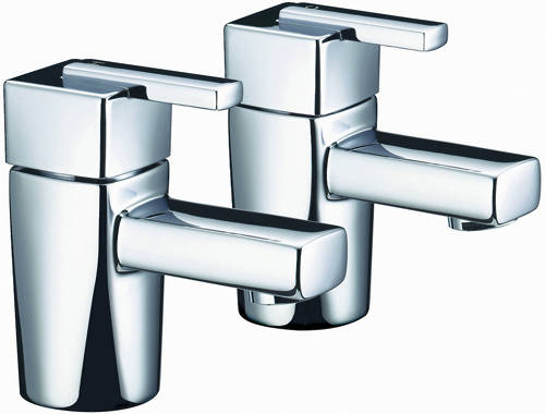 Larger image of Bristan Qube 1/2" Basin Taps (Chrome).