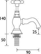 Technical image of Bristan Trinity Basin & Bath Taps Pack (Chrome).