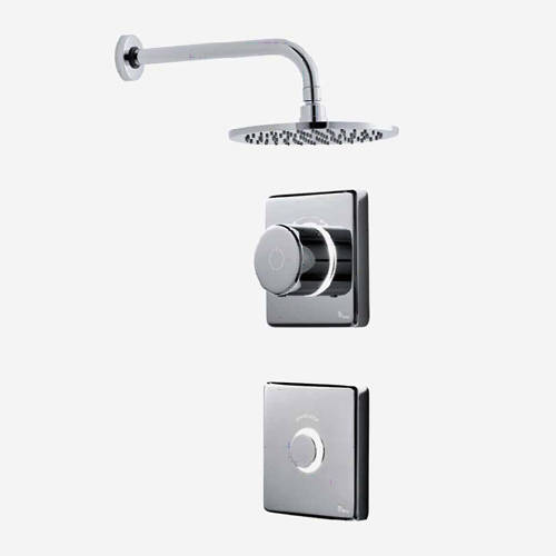 Larger image of Digital Showers Digital Shower Valve, Remote & 8" Round Shower Head (LP).