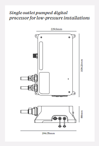 Technical image of Digital Showers Digital Shower Valve, Processor & Slide Rail Kit (LP).