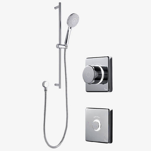 Larger image of Digital Showers Digital Shower Valve, Remote & Slide Rail Kit (LP).