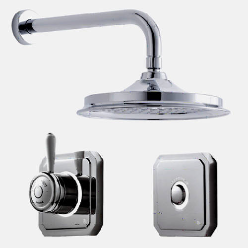 Larger image of Digital Showers Digital Shower Valve, Remote & 12" Shower Head (HP).