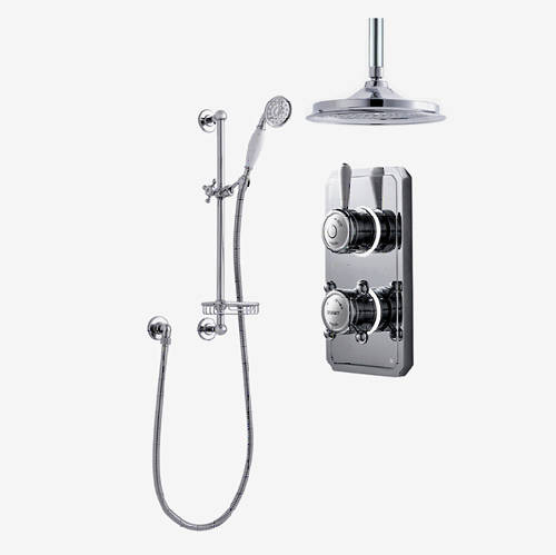 Larger image of Digital Showers Digital Shower Pack, Slide Rail, Basket & 12" Head (LP).