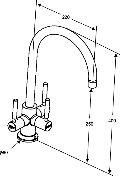 Technical image of Brita Filter Taps Ceto Modern Kitchen Water Filter Tap (Chrome).