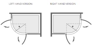 Technical image of Image Allure Left Handed 800x1000 offset quadrant shower enclosure.