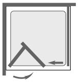 Technical image of Image Ultra 700mm infold shower enclosure door.