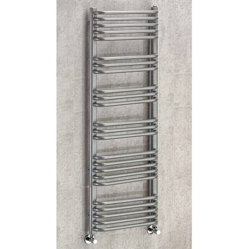 Larger image of Colour Heated Towel Rail & Wall Brackets 1300x500 (Grey Aluminium).