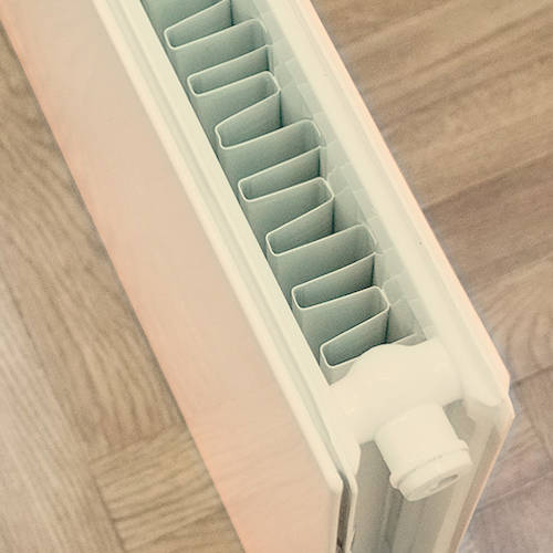 Example image of Colour Faraday Vertical Radiator 1600x500mm (P+, Light Ivory, 5684 BTUs).