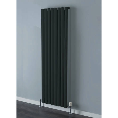 Larger image of Colour Tallis Single Vertical Radiator 1820x420mm (Jet Black).