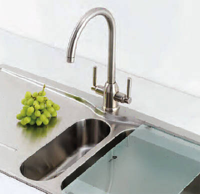 Example image of Carron Phoenix Dante Filter Kitchen Tap (Brushed Nickel).