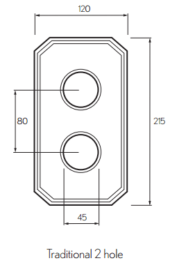 Technical image of Crosswater Duo Digital Showers Digital Shower With 2 Outlets & Trim Plate.