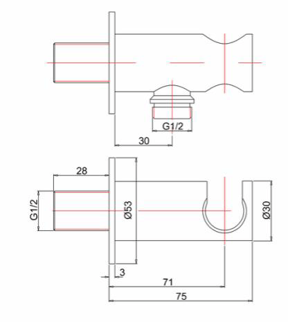 Technical image of Crosswater Ethos Premium Shower Kit 5 (Chrome).