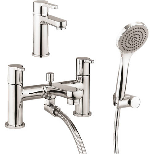 Larger image of Crosswater Nova Basin & Bath Shower Mixer Tap Pack (Chrome).